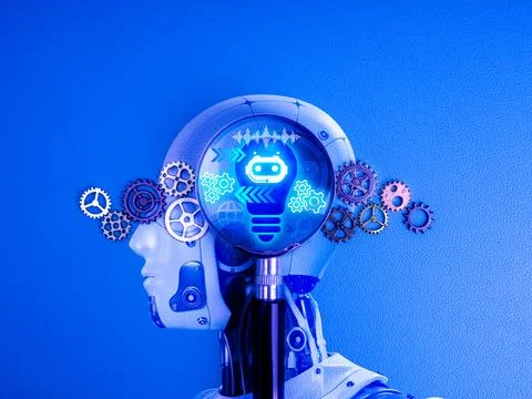 AI learning technology, intelligence digital automate tools service concept.. Ilustración de archivo