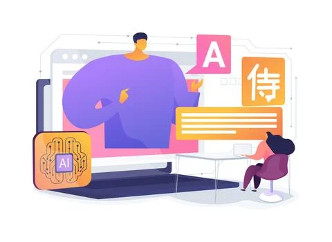 AI-Lecture Translation abstract concept vector illustration. Stockillustratie