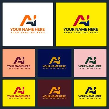 Ai letter logo or ai text logo and ai word logo design. Stock Illustration
