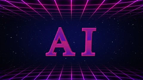 AI lettering in the style of a 90s computer game. Stock Footage 302849373