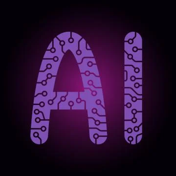 AI Letters Artificial Intelligence . Easy to use for adding text and captions to Stock Illustration