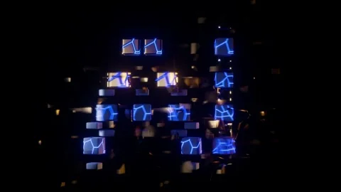 AI Letters Assembling from Futuristic Digital Materials Video stock 345729056