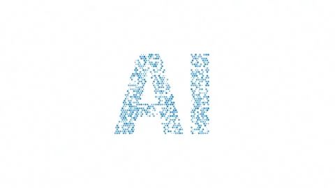 AI letters created from dynamic geometric elements Stock Footage 310934622
