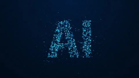 AI letters created from dynamic geometric elements Stock Footage 310934942