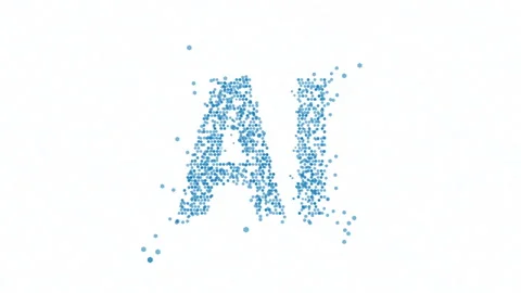 AI letters created from dynamic geometric elements Stock Footage 340084445