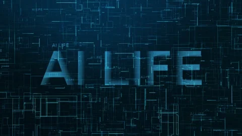 AI life text data line technology animation 库存影片 259544110