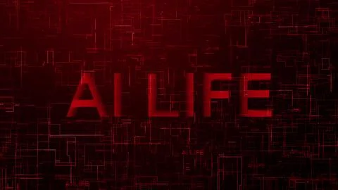 AI life text data line technology background Stock Illustration