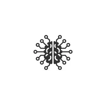 AI line icon. Vector signs for web graphics. 스톡 일러스트