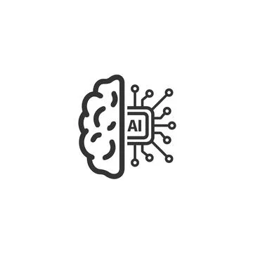 AI line icon. Vector signs for web graphics. 스톡 일러스트