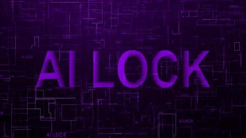 AI lock text technology data line purple イラスト素材