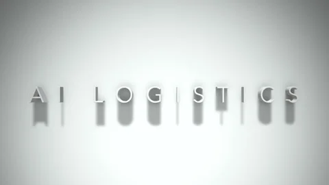 Ai logistics 3D title animation white text on a white background Stock Footage 299373408