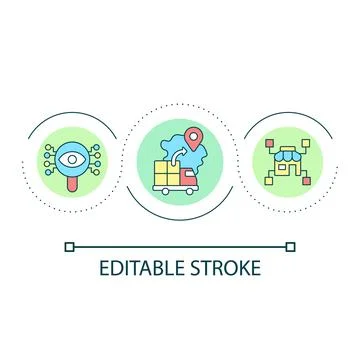 AI in logistics service loop concept icon 库存插图
