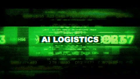 AI Logistics tech word Hi Tech Backgrounds Stock Footage 346257051