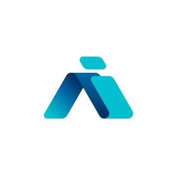 AI Logo Design in Folded Form Ilustración de archivo