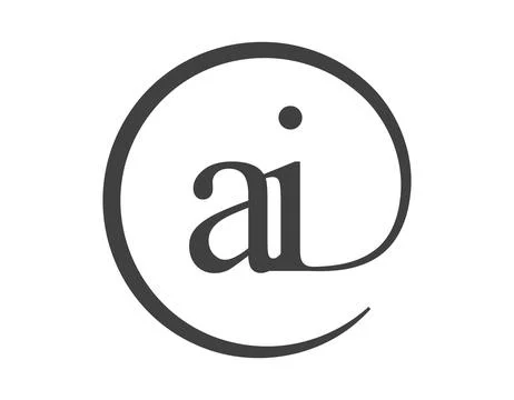 AI logo from two letter with circle shape email sign style. A and I round l.. Illustrazione stock