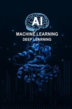 AI machine learning and deep learning in protein structure analysis concept. Stock Photos