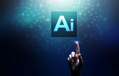 AI, Machine learning, Big data analysis and automation technology in business Stock Photos