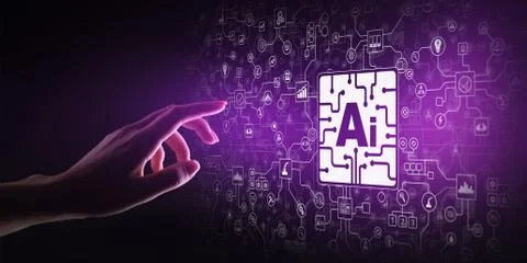 AI, Machine learning, Big data analysis and automation technology in business Stock Photos