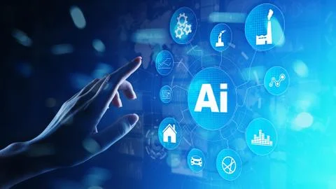 AI, Machine learning, Big data analysis and automation technology in business Stock Photos