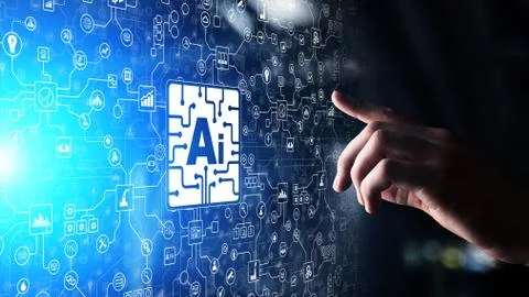 AI, Machine learning, Big data analysis and automation technology in business Stock Photos