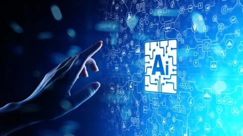 AI, Machine learning, Big data analysis and automation technology in business Stock Photos