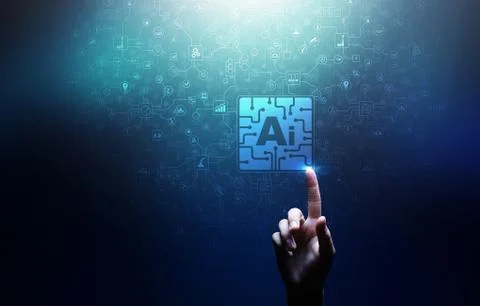 AI, Machine learning, Big data analysis and automation technology in business Stock Photos