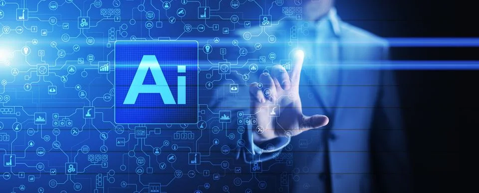 AI, Machine learning, Big data analysis and automation technology in business Stock Photos