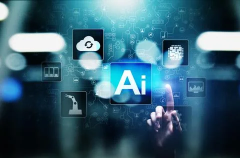 AI, Machine learning, Big data analysis and automation technology in business Stock Photos