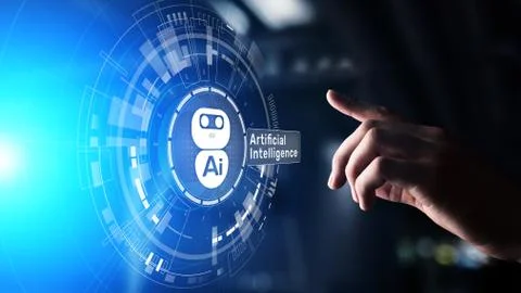 AI, Machine learning, Big data analysis and automation technology in business Stock Photos