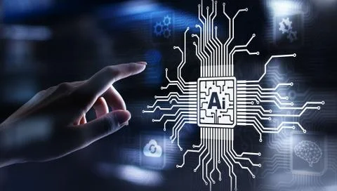 AI, Machine learning, Big data analysis and automation technology in business Stock Photos