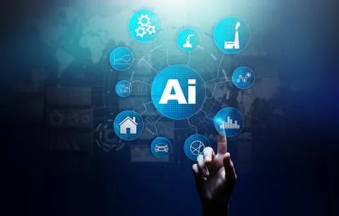 AI, Machine learning, Big data analysis and automation technology in business Stock Photos