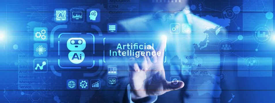 AI, Machine learning, Big data analysis and automation technology in business Stock Photos