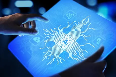 AI, Machine learning, Big data analysis and automation technology in business Stock Photos