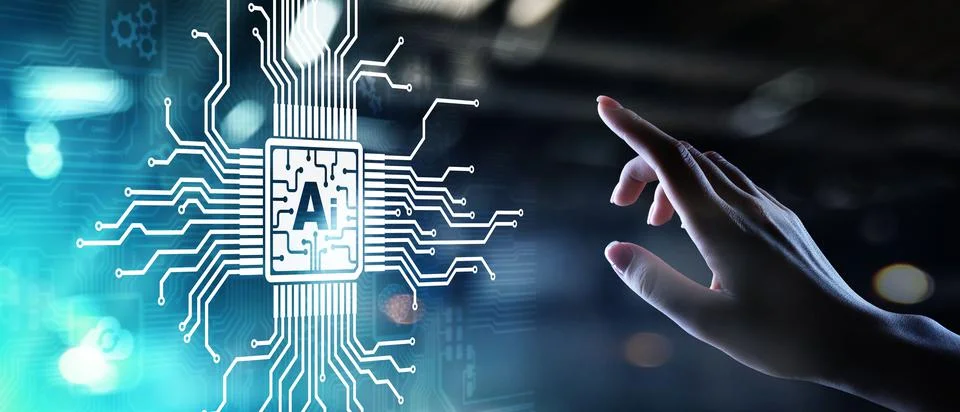 AI, Machine learning, Big data analysis and automation technology in business Stock Photos