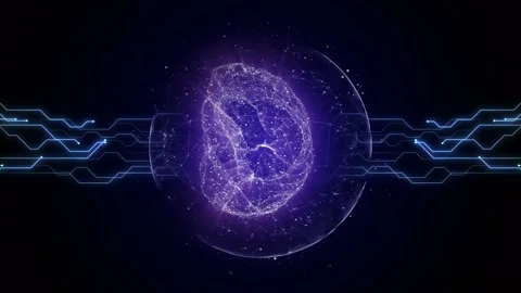 AI Machine Learning Brain Animation, Background, Loop Stockbeeldmateriaal 303467552
