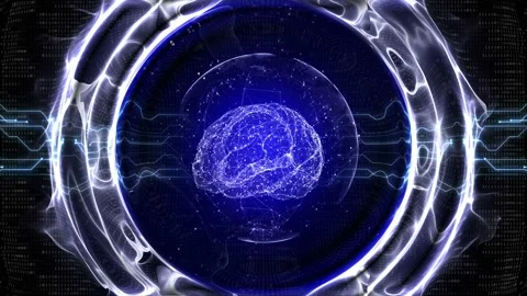 AI Machine Learning Brain Animation, Background, Loop 库存影片 319050017