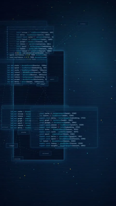 AI Machine Learning Code Background Neural Network Training Stock-Footage 335342508