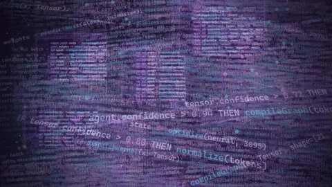 AI Machine Learning Code Background with Neural Network Data Stock Footage 335356598