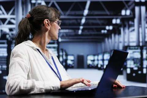 AI machine learning server room Foto stock