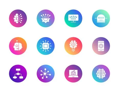 AI, machine learning, tech. Stock Illustration