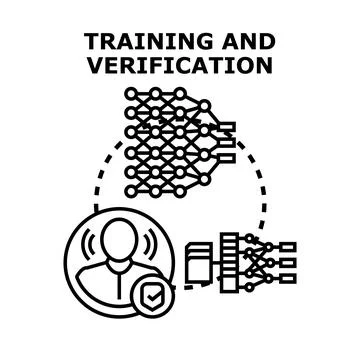 Ai machine learning training process verification concept Stock Illustration