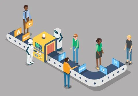 Ai machine translation process from one foreign language to another, vector イラスト素材