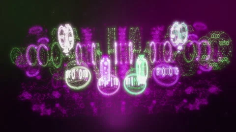 AI machine visualizes the vehicle engine made of binary code in a background Stock Footage 271599133