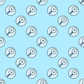 AI Magnifier vector Artificial Intelligence round colored seamless pattern 库存插图