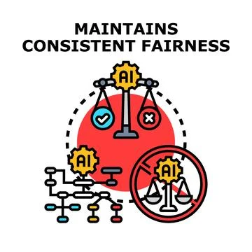 Ai maintaining consistent fairness in algorithmic decision making Stock Illustration