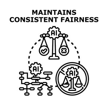 Ai maintaining consistent fairness in algorithmic decision making Stock Illustration