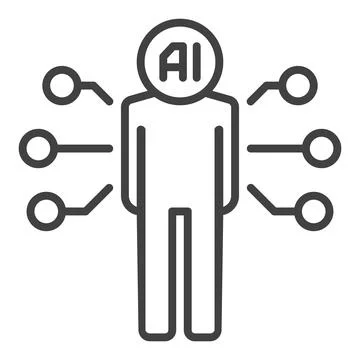 AI Man vector Artificial Intelligence Bio Technology icon or symbol in outl.. Stock-Illustration
