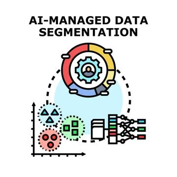 Ai managed data segmentation and analysis concept イラスト素材