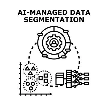 Ai managed data segmentation and analysis concept 스톡 일러스트