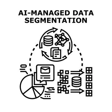 Ai managed data segmentation process optimization concept Stock Illustration